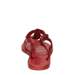 Sandales spartiates pour femme en cuir rouge