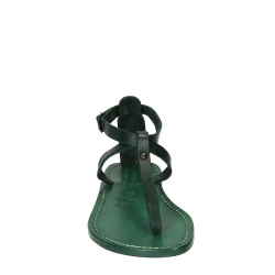 Sandali infradito donna fatti a mano in pelle verde