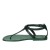 Women's t-strap sandals in green Leather handmade in Italy
