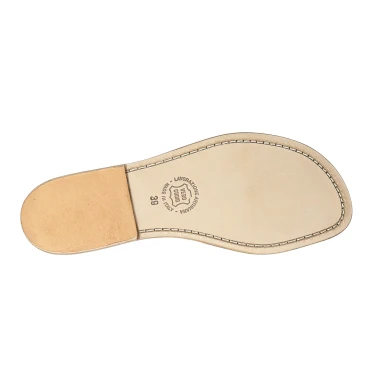 Handmade bronze metallic leather flat sandals for women