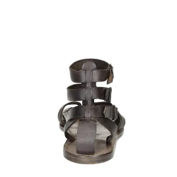 Sandalo gladiatore uomo in pelle color fango