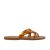 Zapatillas de damas tanga de cuero laminado naranja