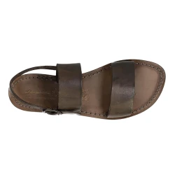 Sandales franciscains pour famme artisanales en cuir couleur boue