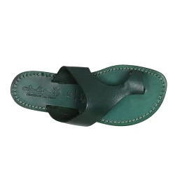 Ciabatte infradito donna in pelle verde artigianali