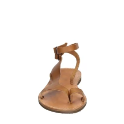 Tan leather thong sandals for women Handmade in Italy