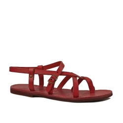 Rote Gladiatoren Ledersandalen in Italien von Hand gefertigt