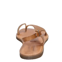 Tan leather thong sandals for women Handmade in Italy