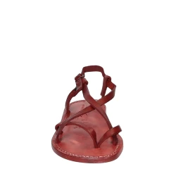 Sandali cuoio artigianali donna in pelle rosso