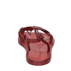 Handgefertigte Sandalen damen aus Roten Leder aus Italien