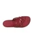 Hand made red leather womens strips slides thongs with leather sole