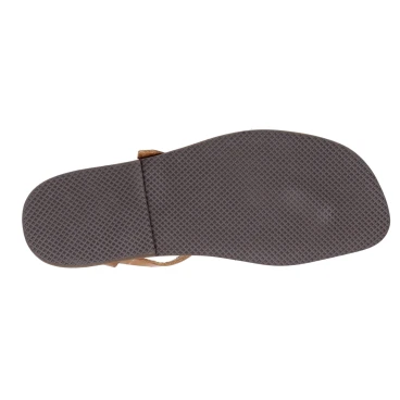 Herren Flip-Flop-Sandalen aus hellbraunem Leder in Italien von Hand gefertigt