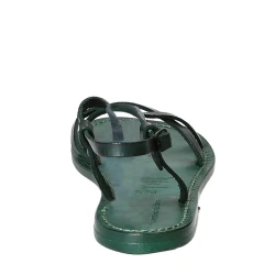 Sandales femme artisanales en cuir veritable vert