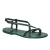 Handmade women's sandals in green leather Made in Italy