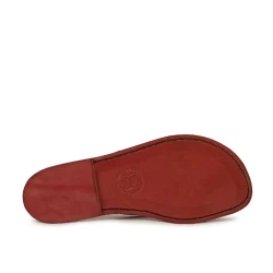 Sandali alla schiava bassi artigianali pelle rosso