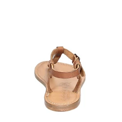 Handgefertigte italienische Sandalen aus hellbraunem Leder
