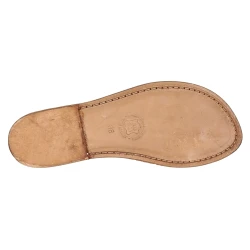 Handgefertigte italienische Sandalen aus hellbraunem Leder