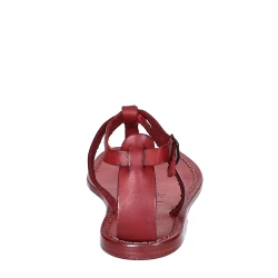 Tongs sandales pour femme travaillé à la main en cuir prune