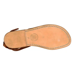 Sandali donna fatti a mano in pelle colore cuoio