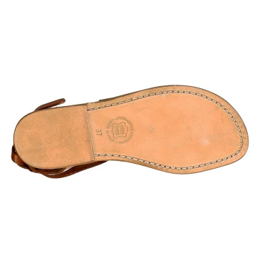 Sandali donna fatti a mano in pelle colore cuoio