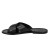 Black leather slide sandals for women handmade