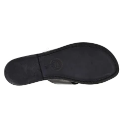 Sandalias de cuero negro mujeres hecho a mano