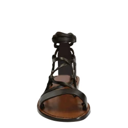 Sandales spartiate artisanales fait en Italie en cuir marron