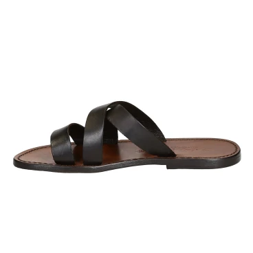 Handgemachte braunem Leder Herren Pantoffeln Sandalen
