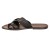 Handmade brown leather thongs braid around the big toe and leather sole