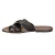 Handmade brown leather thongs braid around the big toe and leather sole