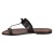 Manmade women thong in dark brown leather