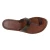 Tong femme en cuir marron travaillé main