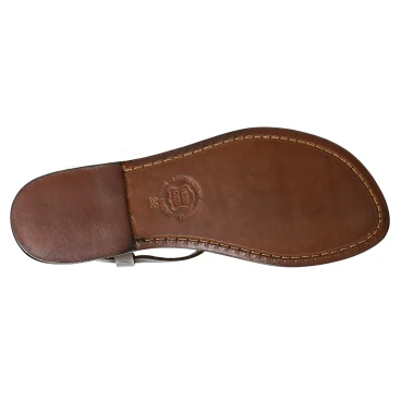 Thong sandals in Dark Brown Leather handmade in Italy