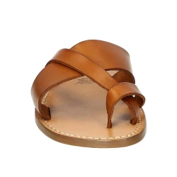 Hand gefertigte Herren-Sandalen mit Reimen aus italienischem Leder