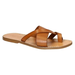 Hand gefertigte Herren-Sandalen mit Reimen aus italienischem Leder