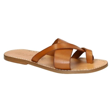 Handmade italian leather thongs sandals for men