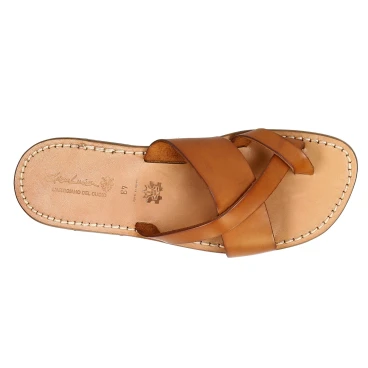 Handmade italian leather thongs sandals for men