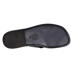 Handmade in Italy black leather mens slades braid around the big toe