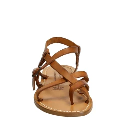 Handmade in Italy womens slave sandals in vintage cuir leather