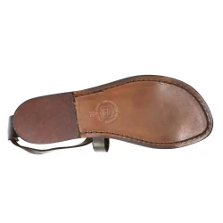 Sandales pour femme en cuir travaillé à la main marron