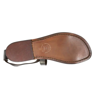 Womens sandals in Dark Brown Leather handmade in Italy