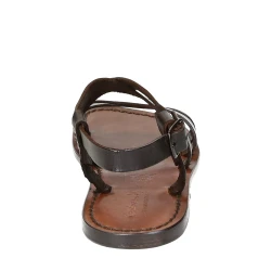 Handmade in Italy mens dark brown leather Franciscan sandals