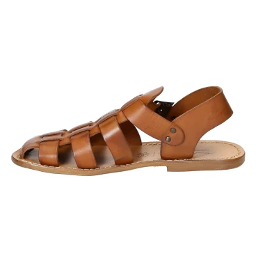 Sandale homme cuir travaillé à la main en Italie coulor cuir