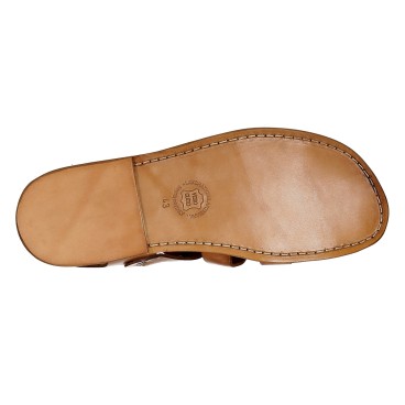 Mens sandalias hechas a mano en cuero vintage cuero hecho a mano en Italia