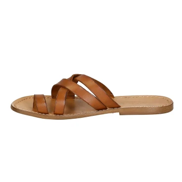 Tongs homme en cuir vieilli travaillés à la main en Italie