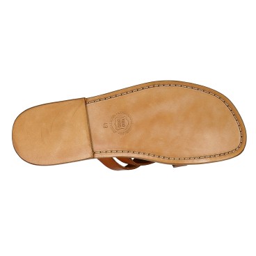 Mens de cuero sandalias hechas a mano en Italia en cuir vintage cuero