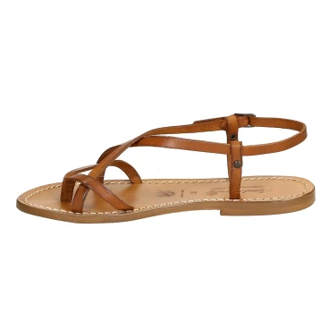Damen Sandalen aus Leder im Vintage-Look in Italien von Hand gefertigt