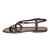Ladies handmade sandals in dark brown leather Made in Italy