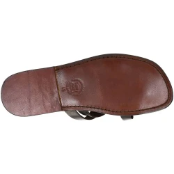 Tongs homme cuir marron travaillés à la main en Italie