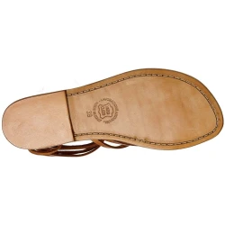 Sandalias de tiras de cuero cuero vintage de las mujeres hechas a mano en Italia