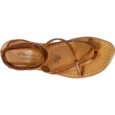 Women's vintage cuir strappy leather sandals handmade in Italy